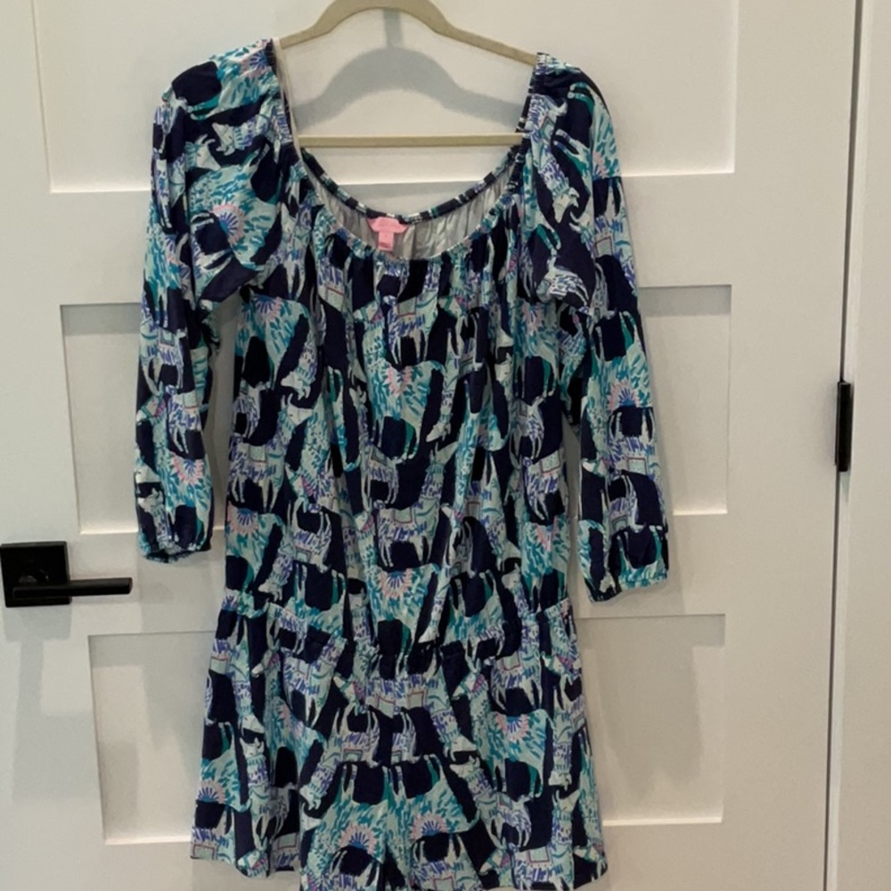 Lilly Pulitzer Women’s Romper  in Navy and Teal